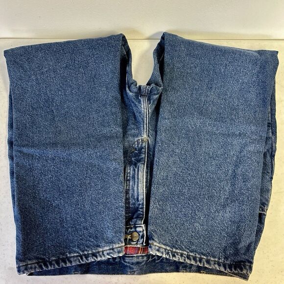 Vintage L.L. Bean Jeans Men's 36 X 30 Blue Denim Red‎ Flannel Tartan Plaid Lined - Picture 5 of 8